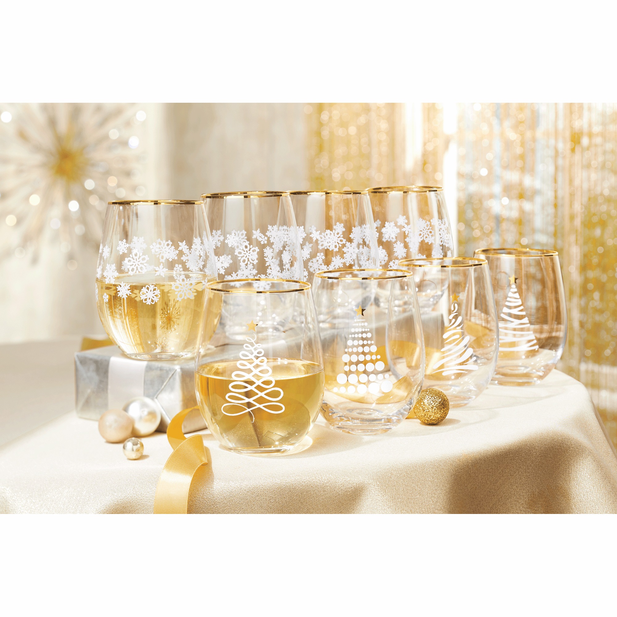 Celebrations by Mikasa Set of 4 Stemless Wine Glasses