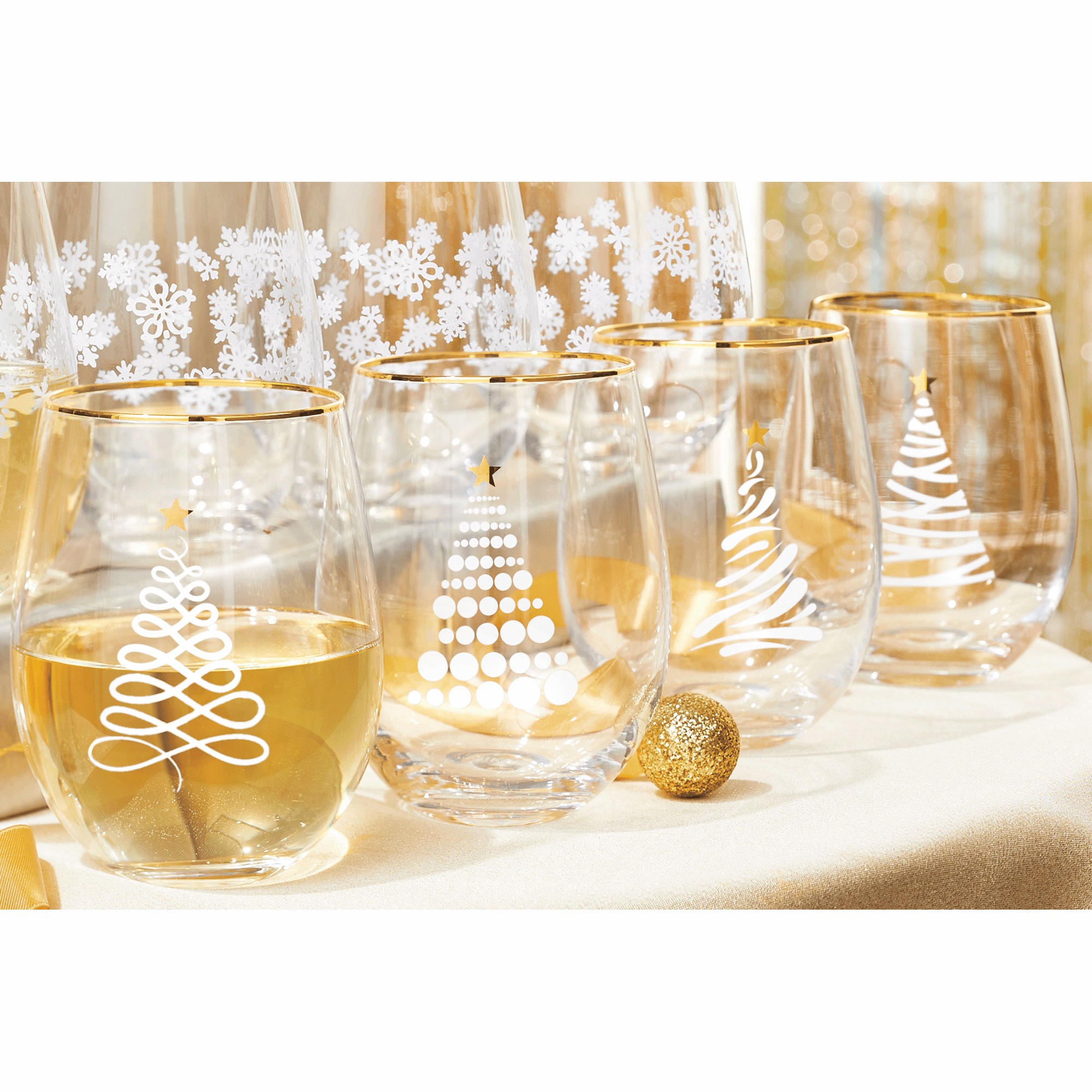 Celebrations by Mikasa Set of 4 Stemless Wine Glasses