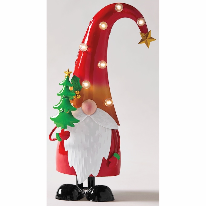 Lit Metal Christmas Gnome 1 Lit Metal Christmas Gnome