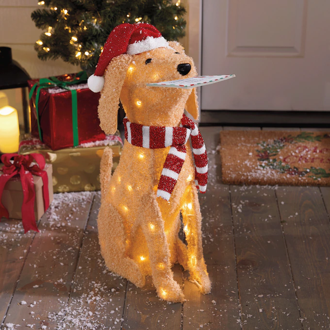 Lit Christmas Puppy Lawn Décor 1 Lit Christmas Puppy Lawn Décor