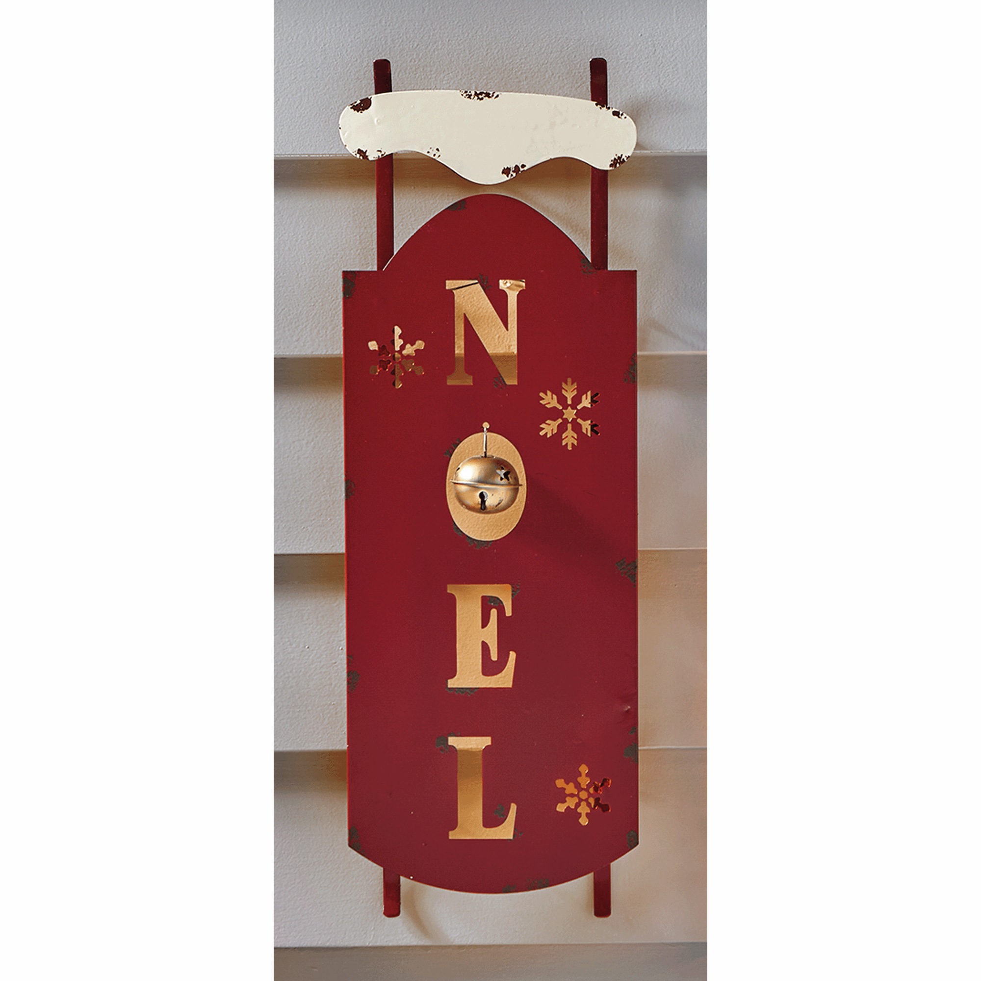 Joy or Noel Lit Sled Porch Sign
