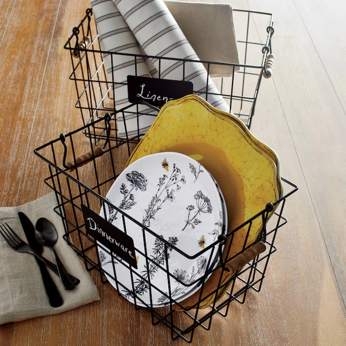 Set of 2 Label-It Wire Baskets