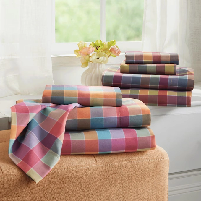 Color Connection Plaid Microfiber Sheet Set