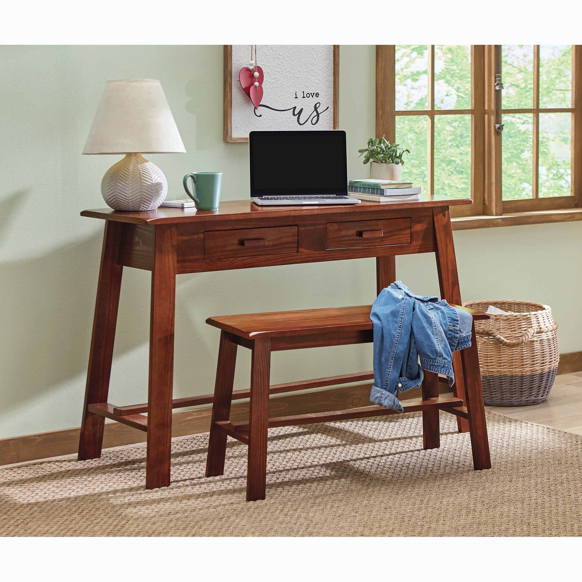 Rustic Desk and Bench