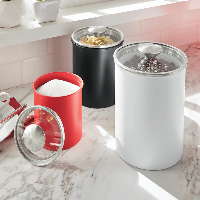 Set of 3 Assorted Metal Canisters