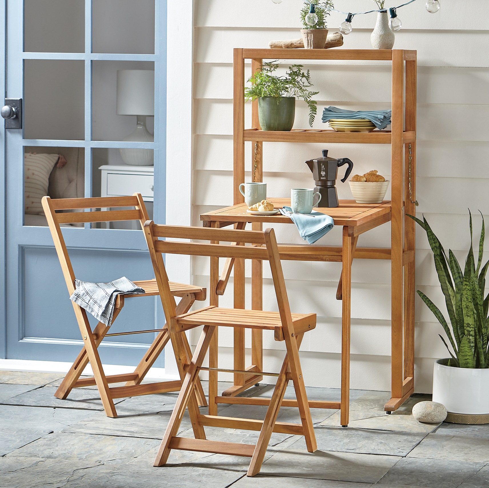 Folding Patio Workspace 3-Piece Set