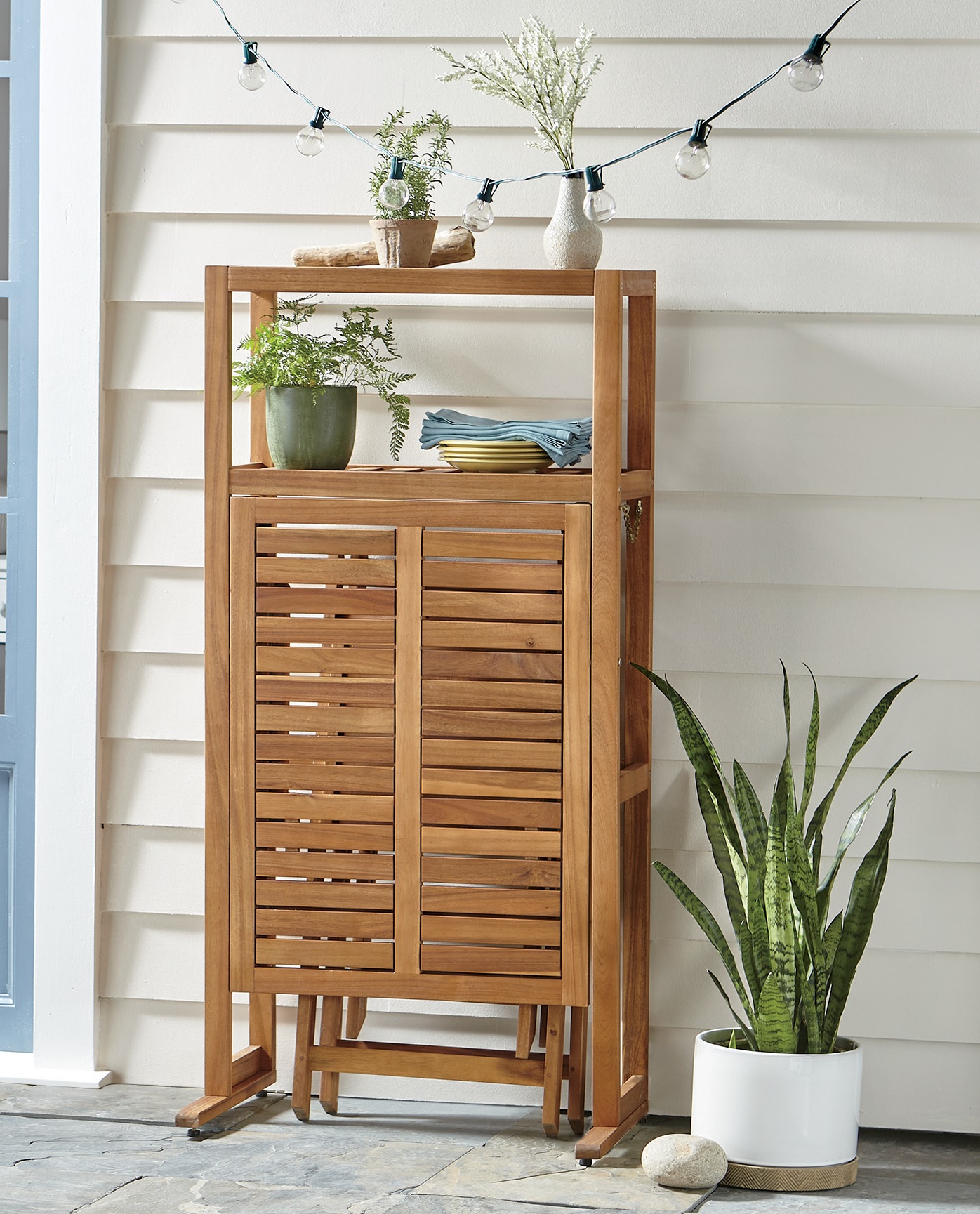 Folding Patio Workspace 3-Piece Set