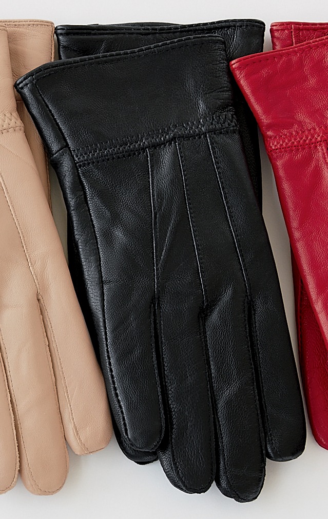 Classic Cinched Leather Gloves