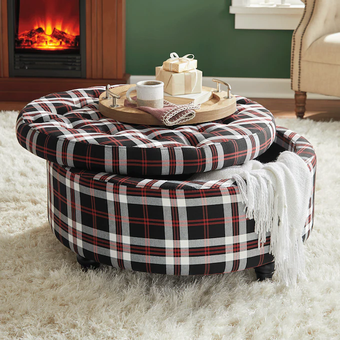 Plaid Storage Ottoman 1 Plaid Storage Ottoman