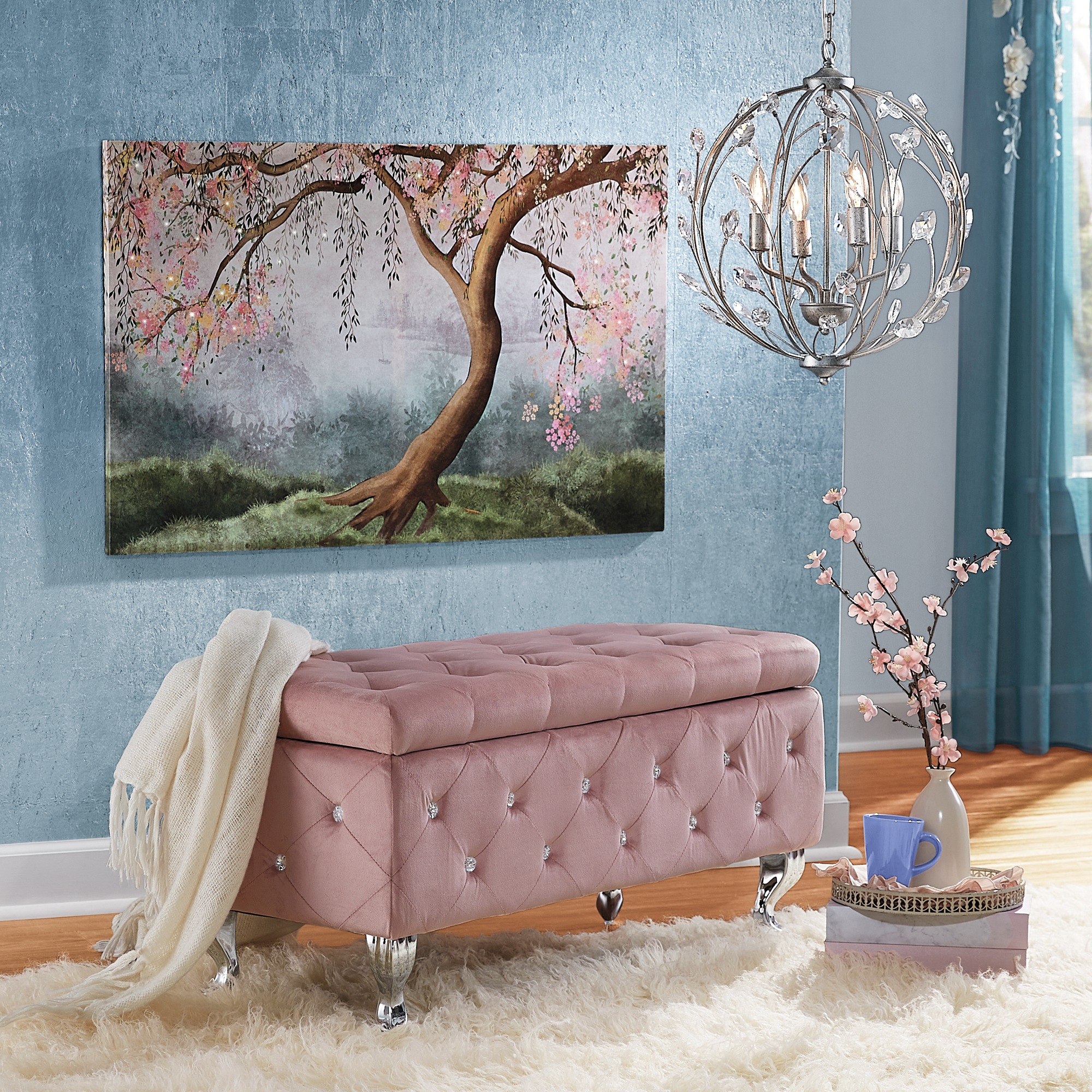 Crystal Tufted Storage Bench
