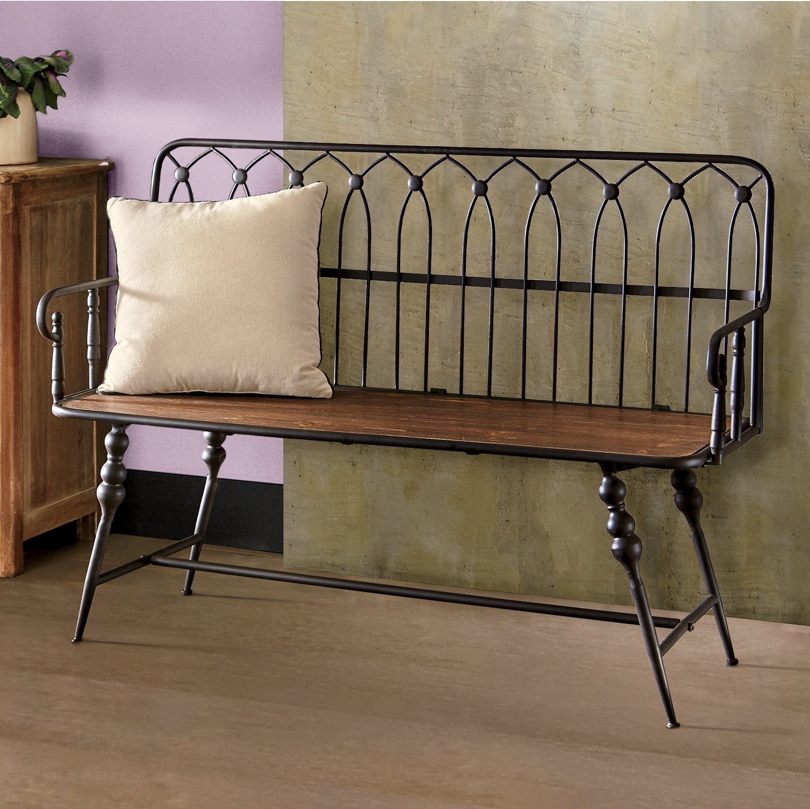 Farmhouse Metal Bench