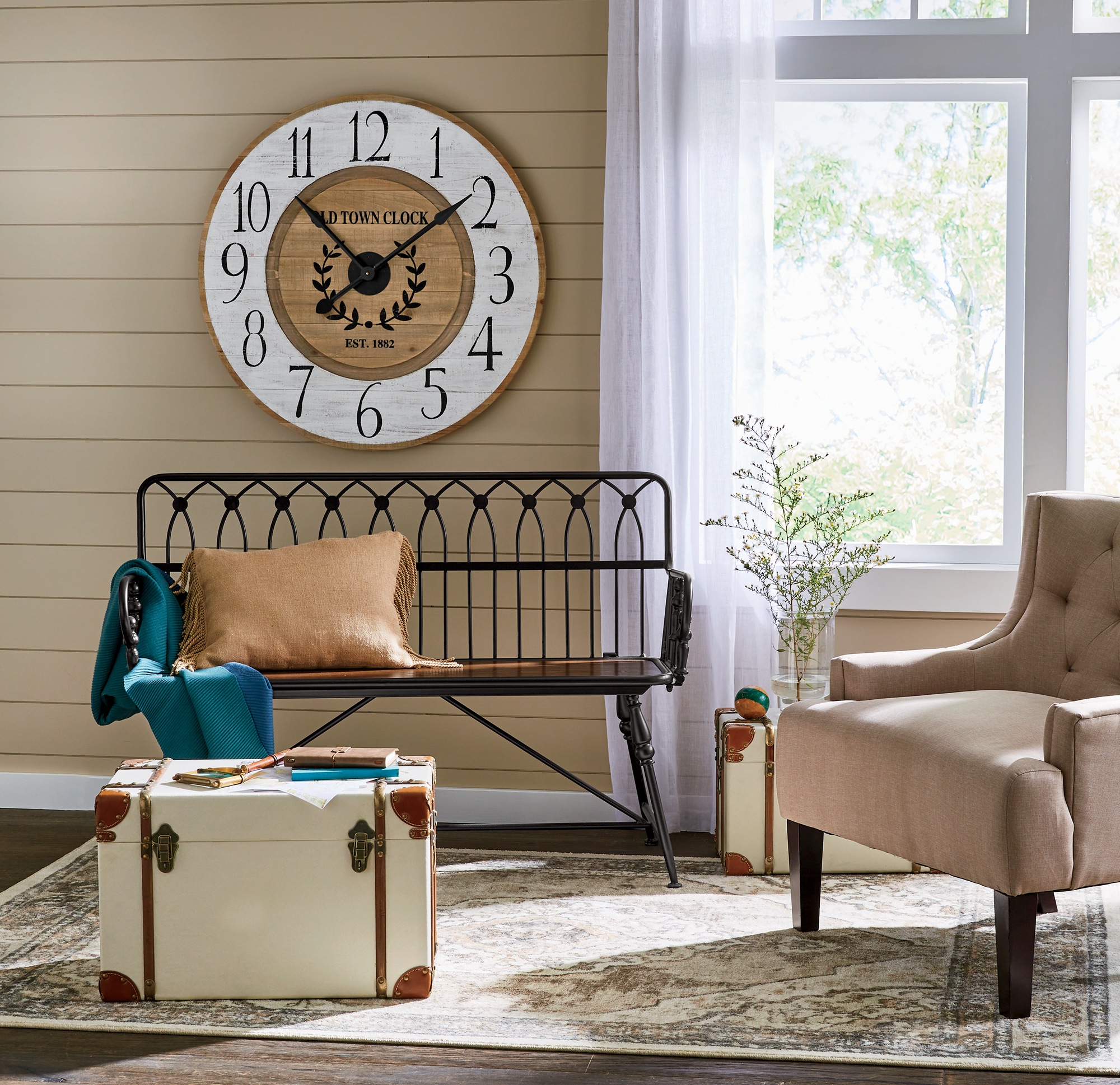 Farmhouse Metal Bench