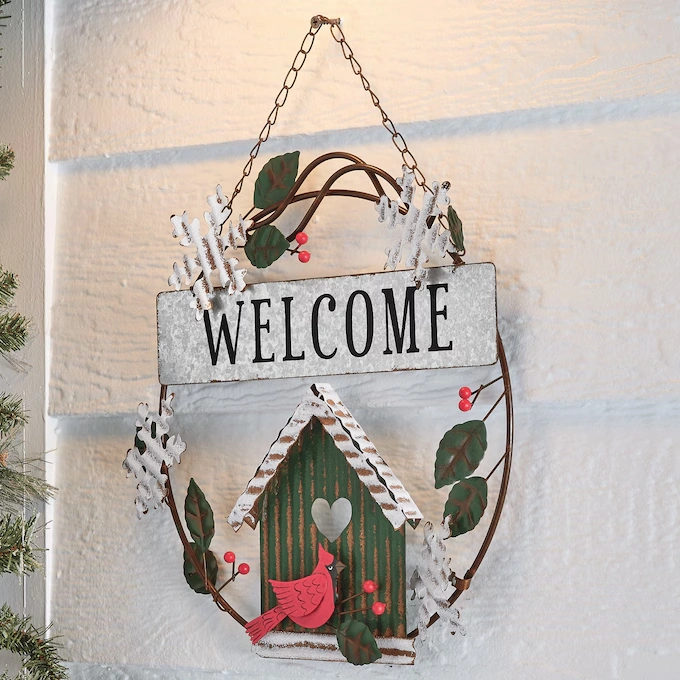 Christmas  Cardinal Welcome Sign