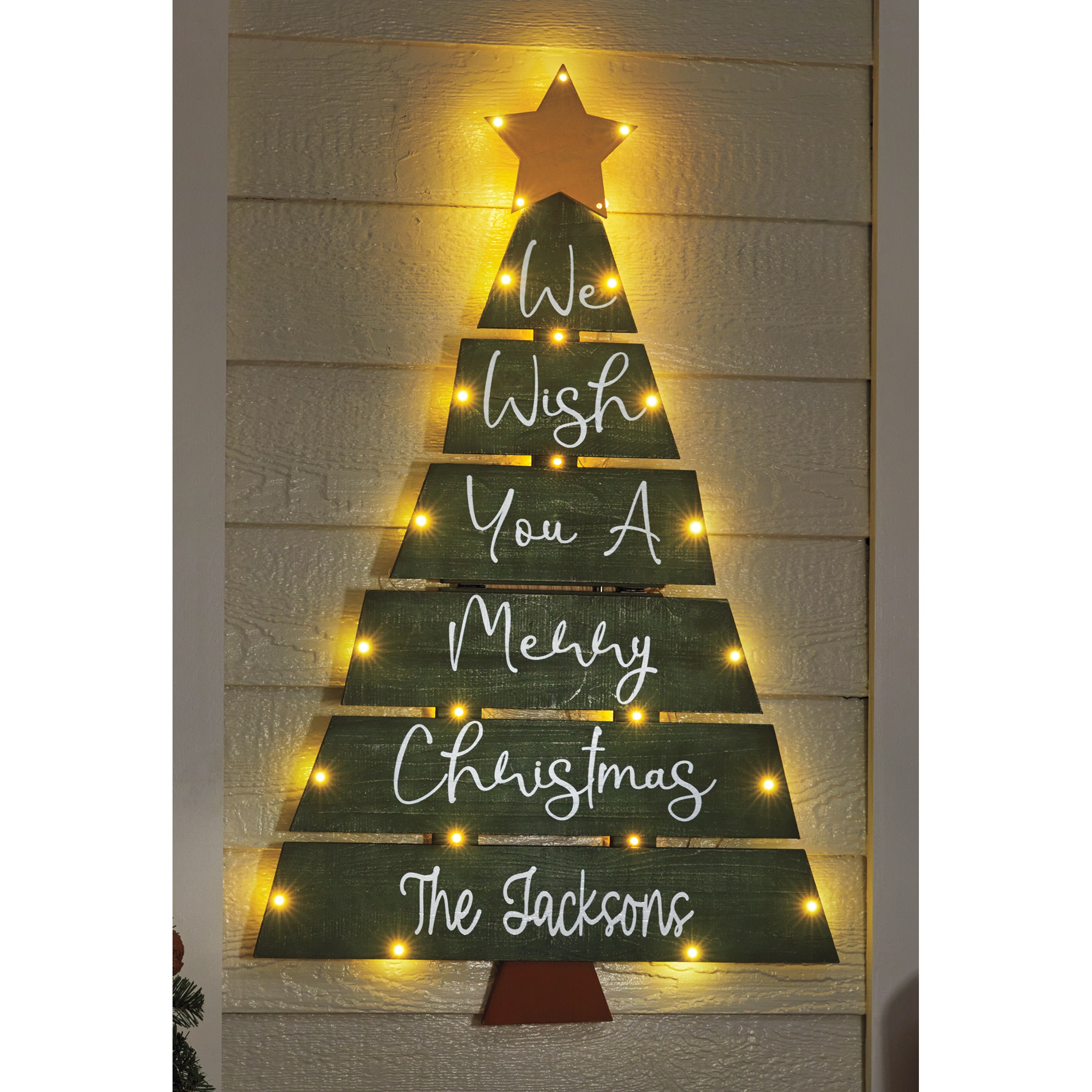 Lit Christmas Tree Sign