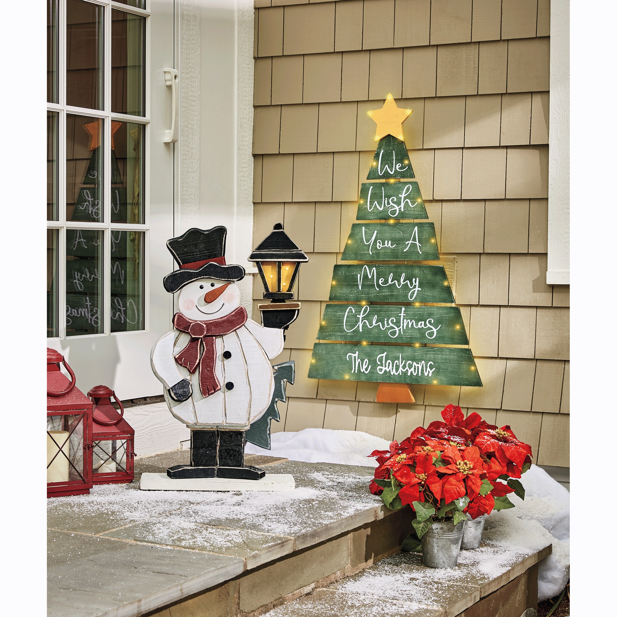 Lit Christmas Tree Sign
