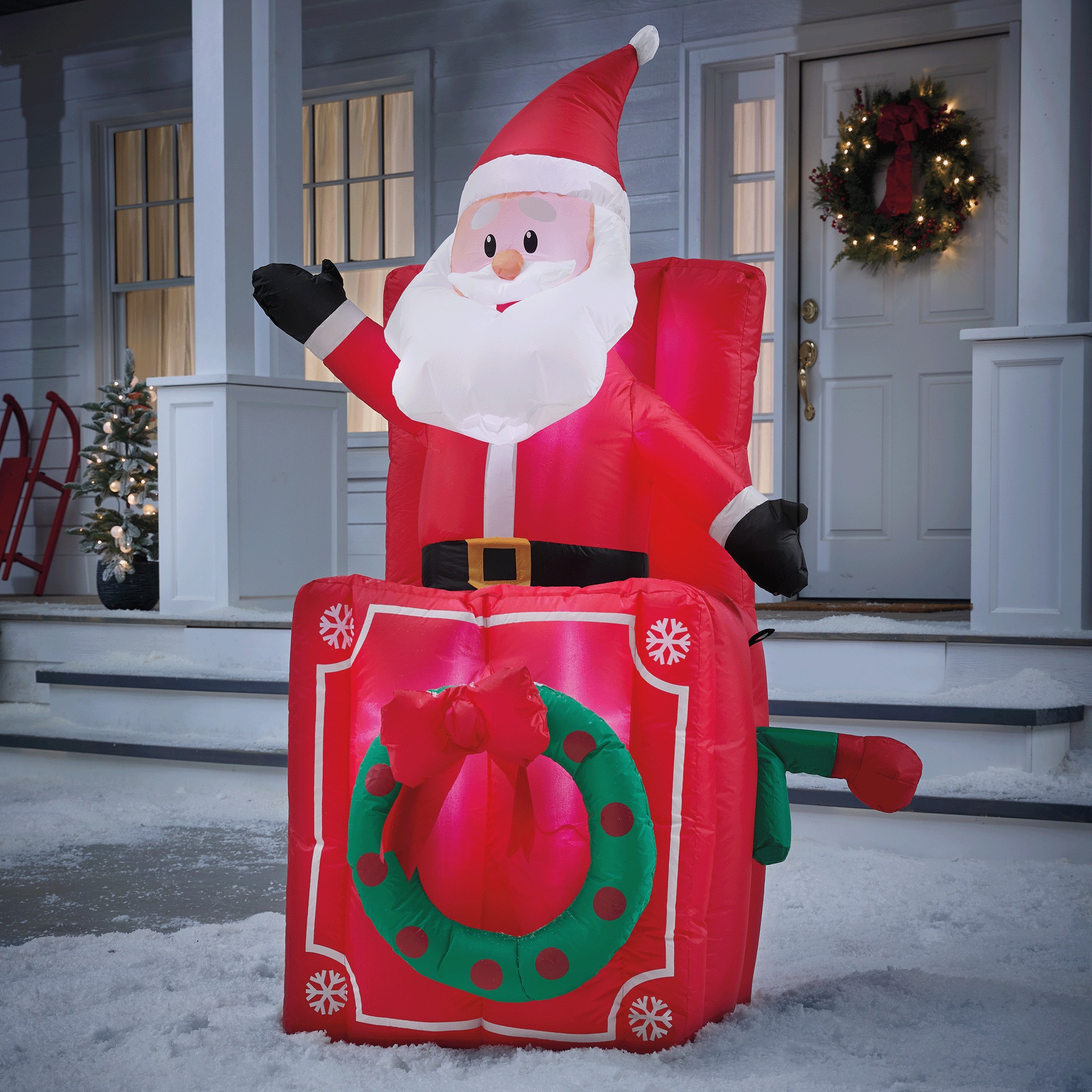 Lit Santa Pop-Up Inflatable Outdoor Holiday Décor 1 Lit Santa Pop-Up Inflatable Outdoor Holiday Décor