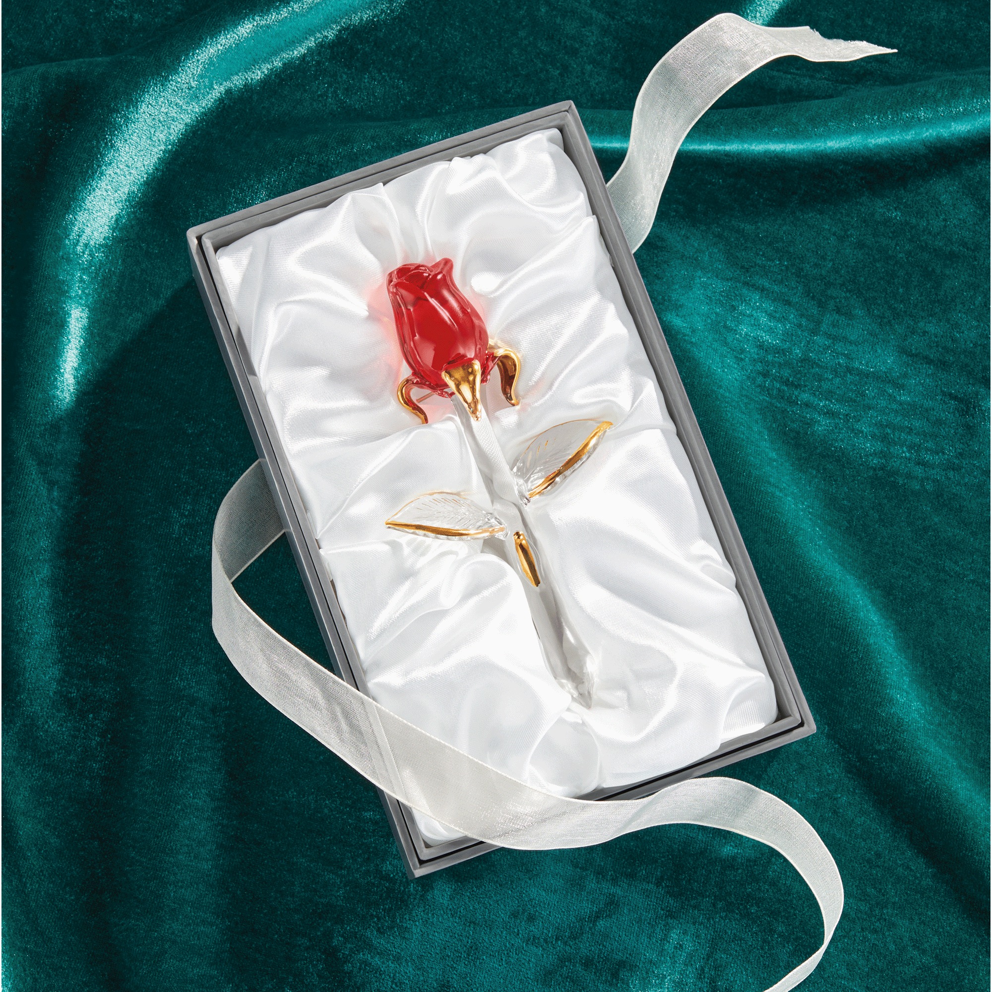 Glass Rose in Gift Box