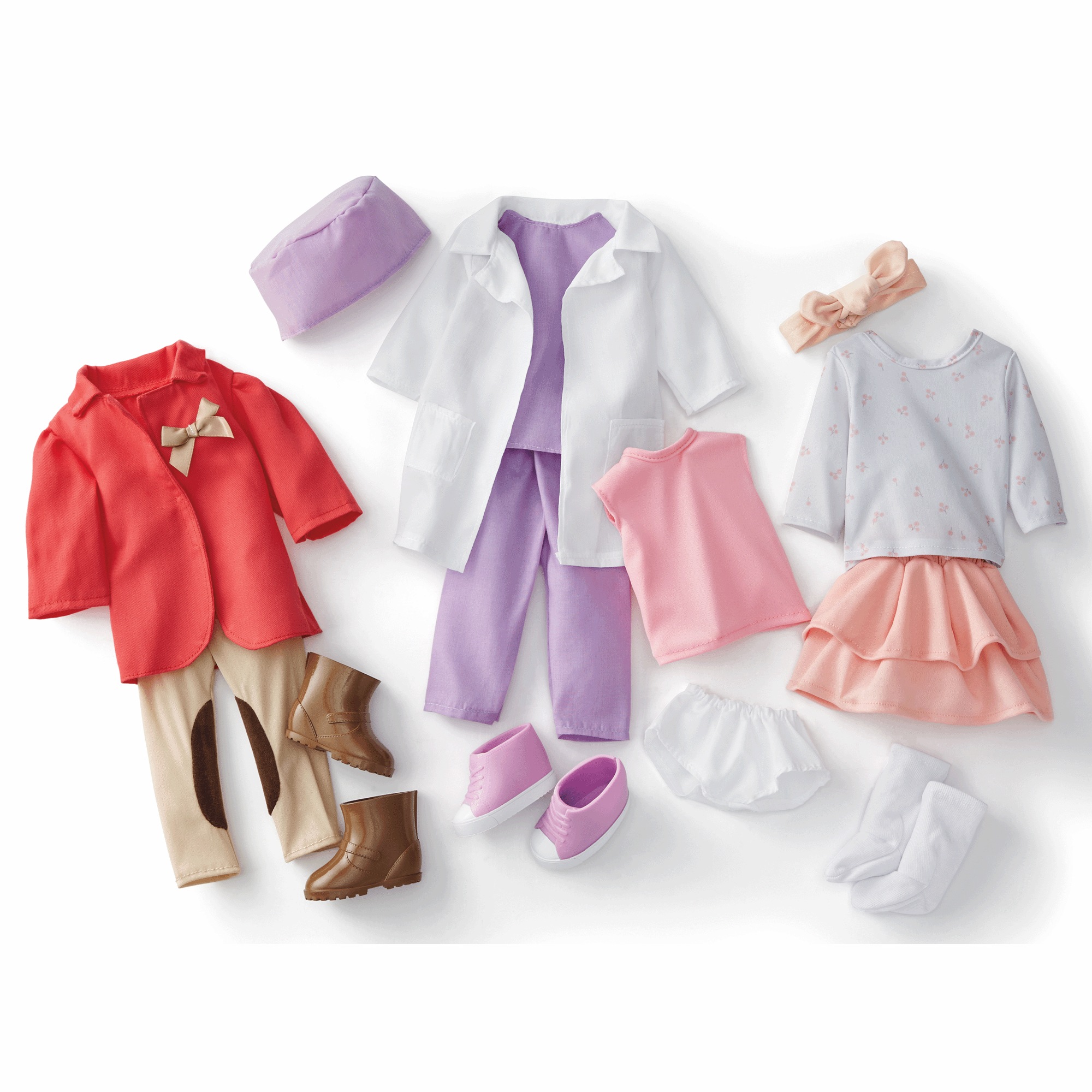 Set of Three 18" Doll Outfits