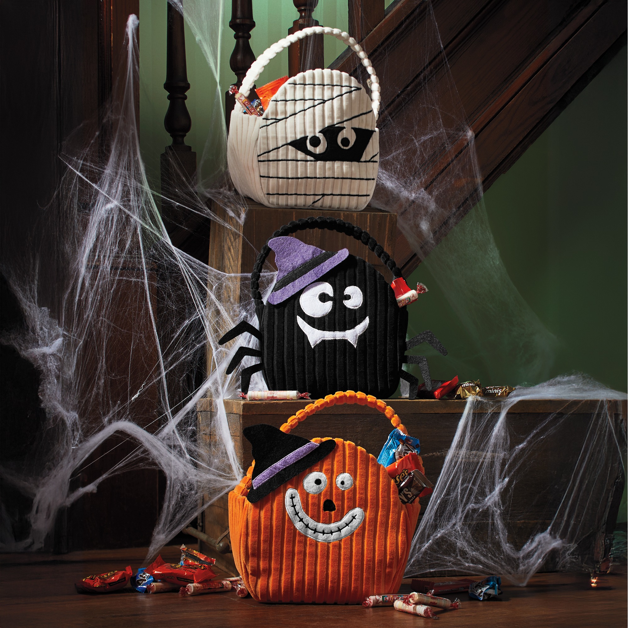 Cloth Halloween Baskets 1 Cloth Halloween Baskets
