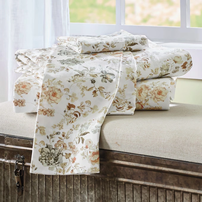 Rosa 200-Thread Count Cotton Percale Printed Sheet Set